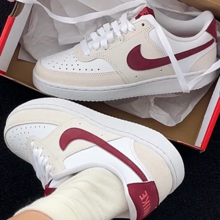 Кроссовки женские Nike Court Vision Low белый/красный FQ7628-100