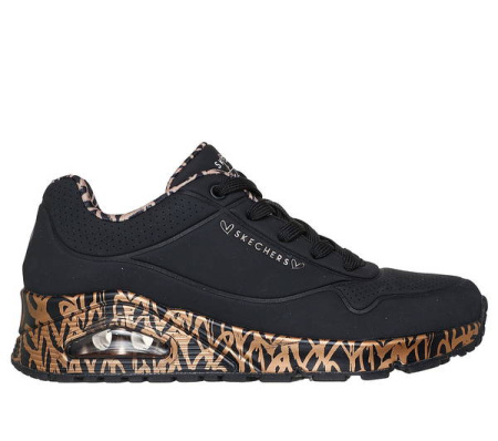 Кроссовки женские Skechers UNO - LOVING LOVE черный 155506-BKRG