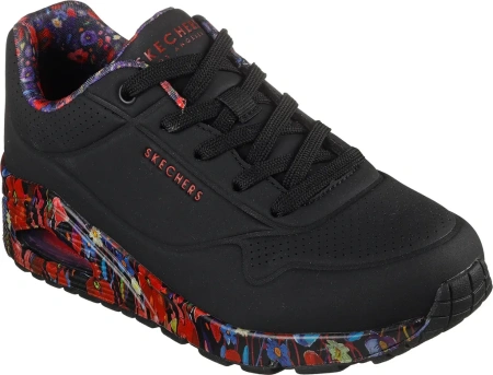 Кроссовки женские Skechers Uno - Majestic Garden черный 155583-BKMT