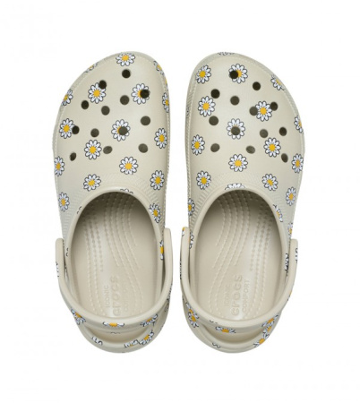 Клоги CROCS Classic Platform Floral Clog бежевый 212668-1WY